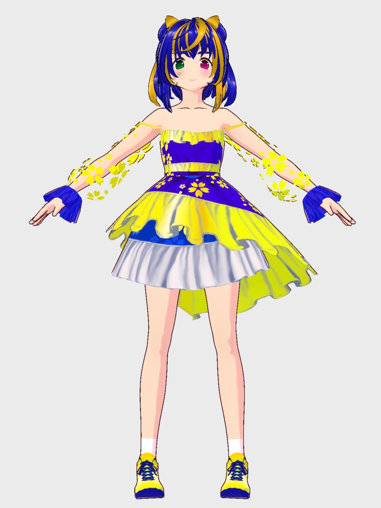 【VRoid Studio用衣装】桜ドレスセット 2023新色/【Costume for VRoid Studio】 Cherry blossom dress set 2023 new colours