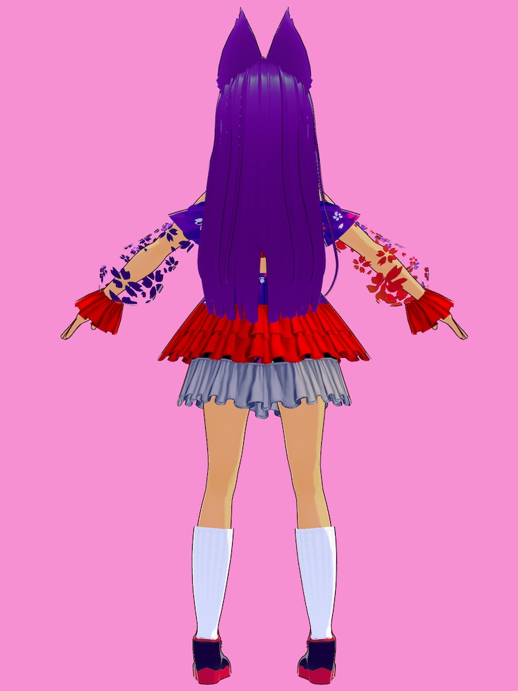 【VRoid Studio用衣装】桜ドレスセット 2023新色(紫・赤)/【Costume for VRoid Studio】 Cherry blossom dress set 2023 new colours (Purple/Red)