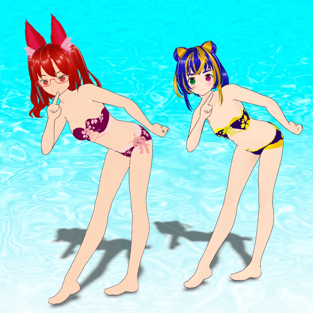 【VRoid Studio用衣装】水着2023-01(2バリエーション同梱)/【Costume for VRoid Studio】 Swimwear Ver. 2023-01 (2 variations included)