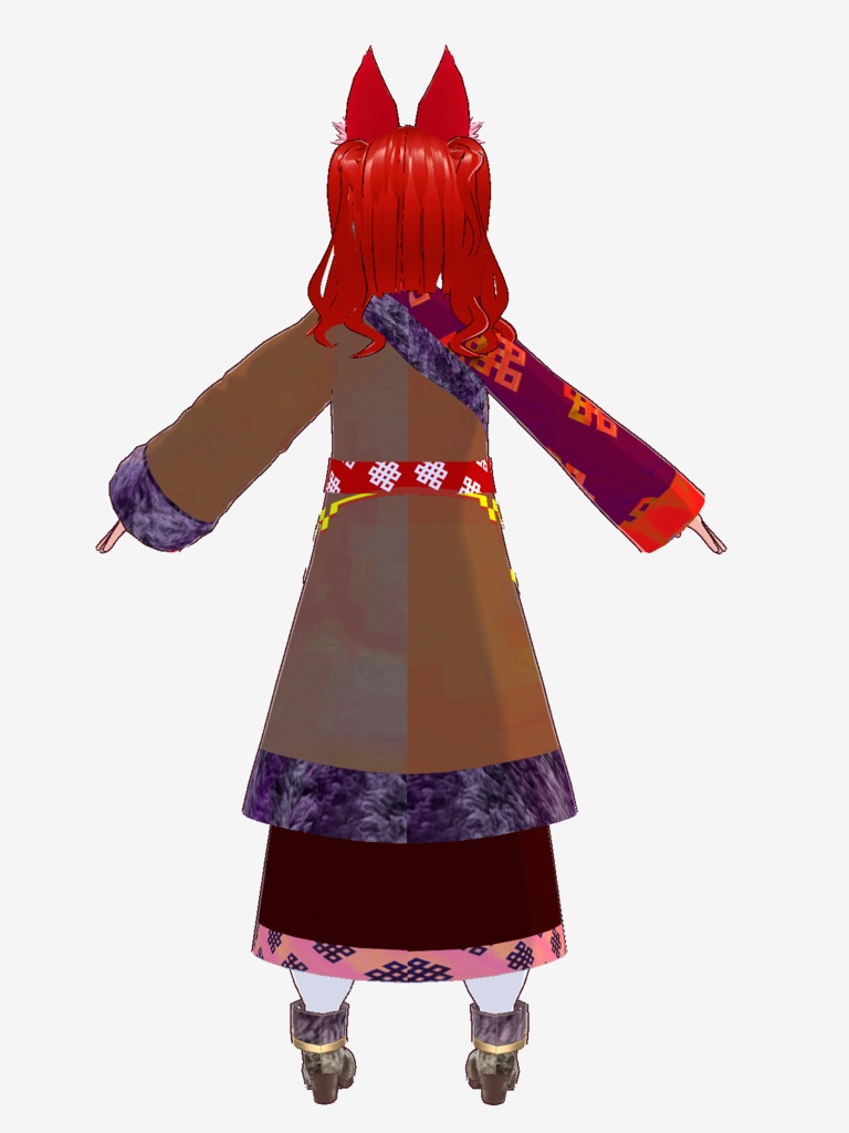【VRoid Studio用衣装】チベット風衣装セット(2カラー、2バリエーション同梱)/【Costume for VRoid Studio】 Tibet-style dress set(2 colors and 2 variations included)
