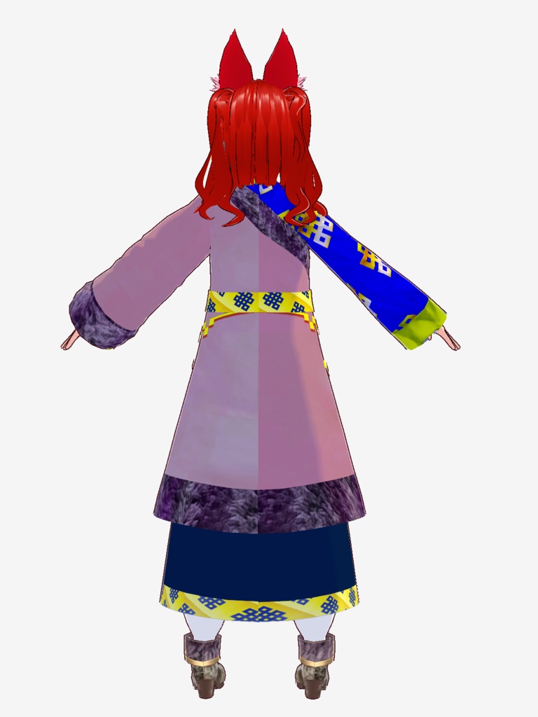 【VRoid Studio用衣装】チベット風衣装セット(2カラー、2バリエーション同梱)/【Costume for VRoid Studio】 Tibet-style dress set(2 colors and 2 variations included)