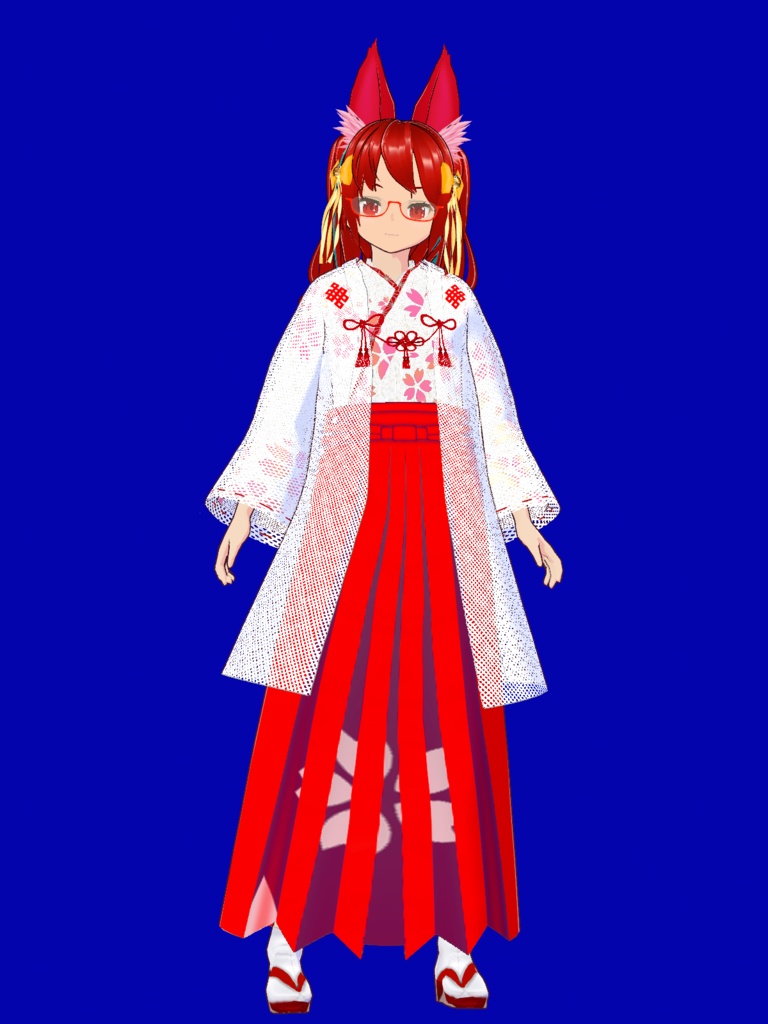【VRoid Studio用衣装】巫女装束風衣装セット/【Costume for VRoid Studio】 Shrine Miko-style dress set