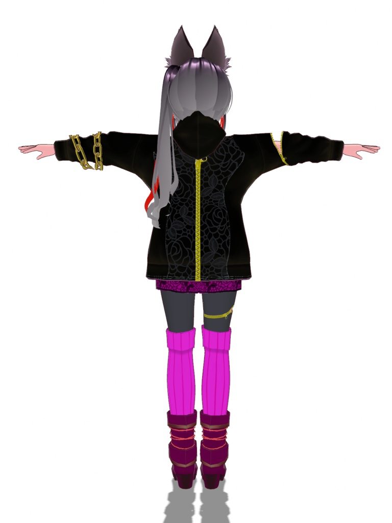 【VRoid Studio用衣装】ローズパーカーセット(2カラーバリエーション同梱)/【Costume for VRoid Studio】Rose Parka Set (2 color variations included)