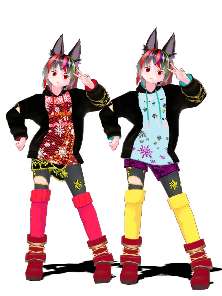 【VRoid Studio用衣装】雪パーカーセット/【Outfit for VRoid Studio】Snow Parka Set