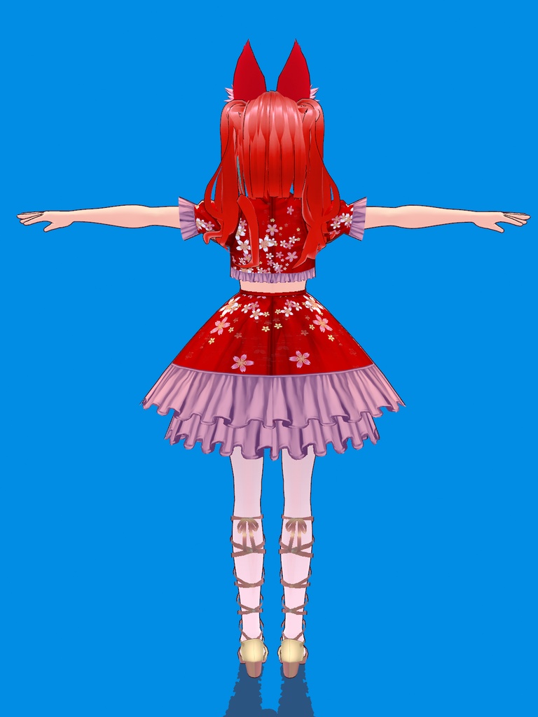 【VRoid Studio用衣装】さくらドレス2024バージョン2/【Outfit for VRoid Studio】 Sakura Dress set Ver. 2024-2