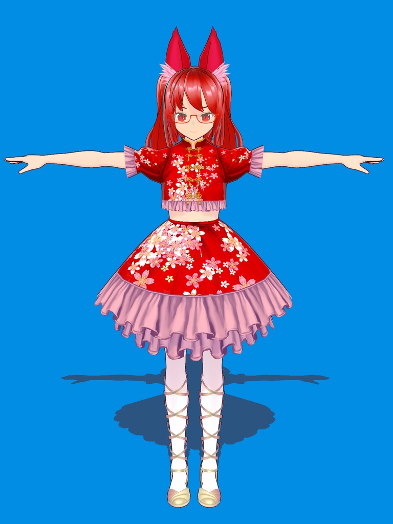 【VRoid Studio用衣装】さくらドレス2024バージョン2/【Outfit for VRoid Studio】 Sakura Dress set Ver. 2024-2