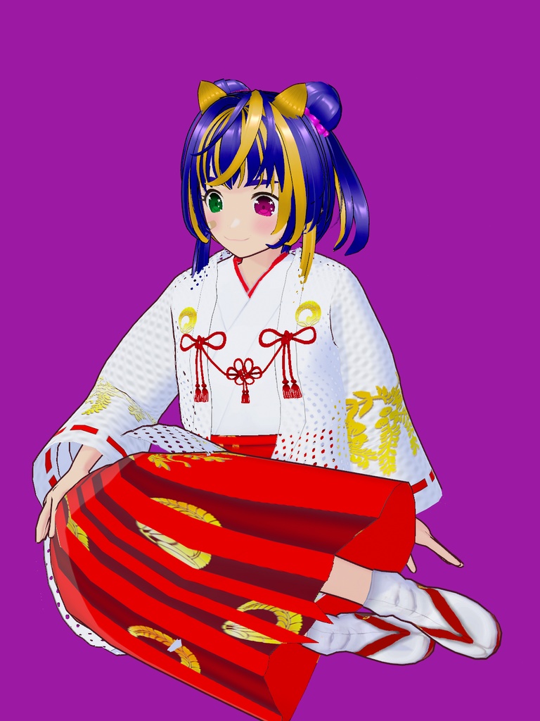 【VRoid Studio用衣装】巫女装束風衣装セット「ふじ」/【Outfit for VRoid Studio】 Shrine Miko-style dress "Fuji" set