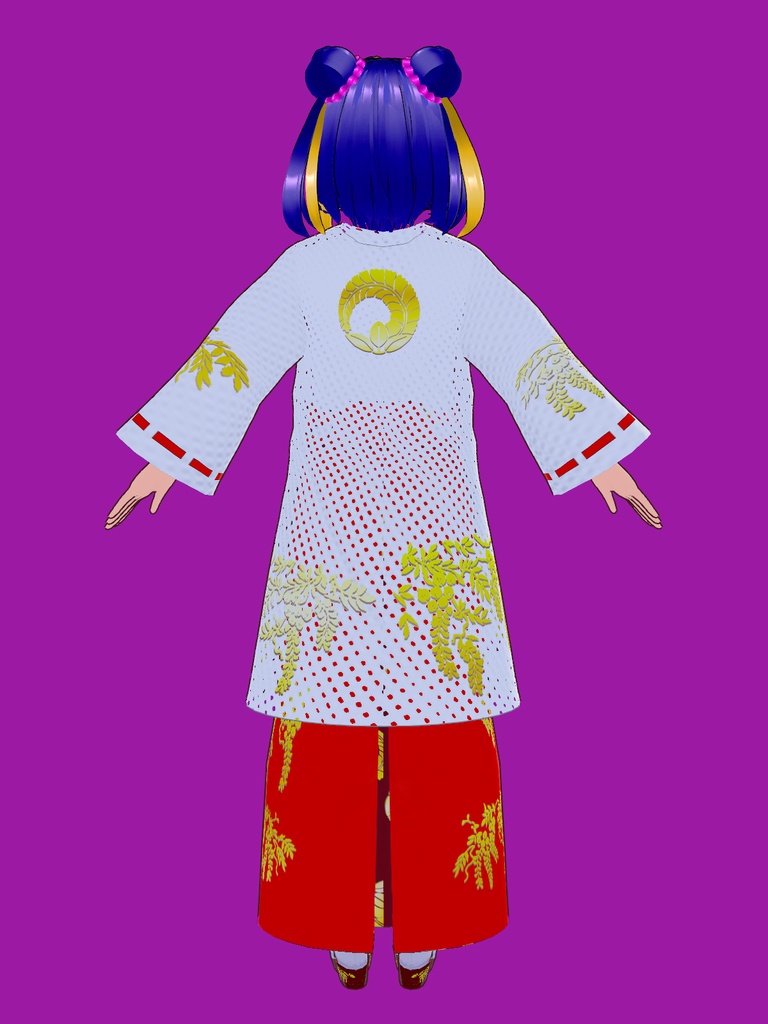 【VRoid Studio用衣装】巫女装束風衣装セット「ふじ」/【Outfit for VRoid Studio】 Shrine Miko-style dress "Fuji" set