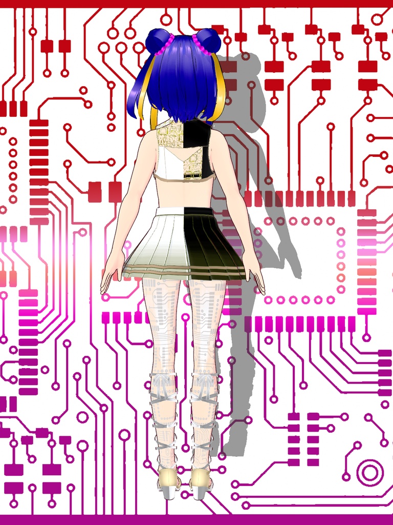 【VRoid Studio用衣装】サイバースーツセット/【Outfit for VRoid Studio】 Cyber Suit set