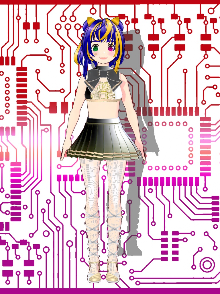 【VRoid Studio用衣装】サイバースーツセット/【Outfit for VRoid Studio】 Cyber Suit set