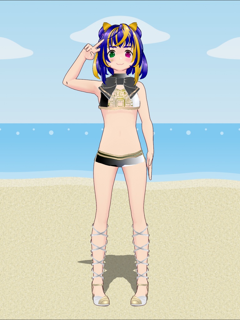 【VRoid Studio用衣装】サイバースーツセット/【Outfit for VRoid Studio】 Cyber Suit set