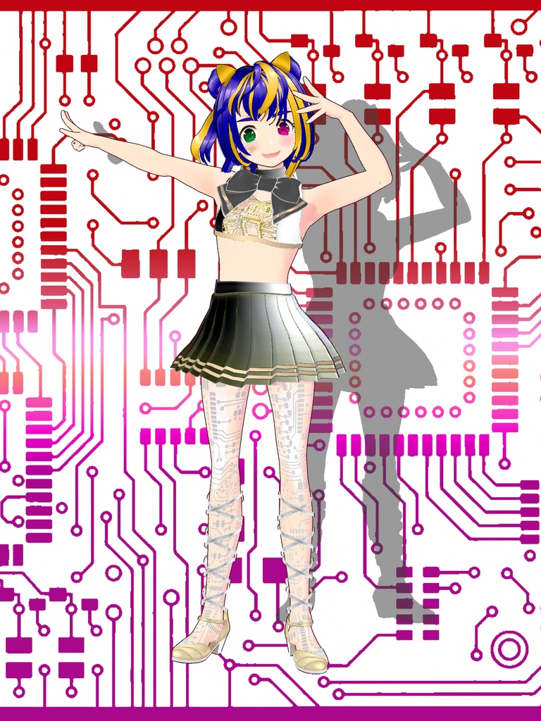 【VRoid Studio用衣装】サイバースーツセット/【Outfit for VRoid Studio】 Cyber Suit set