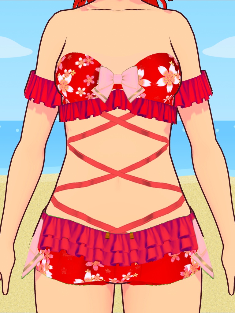 【VRoid Studio用衣装】さくら水着2024/【Outfit for VRoid Studio】Sakura Swimwear 2024