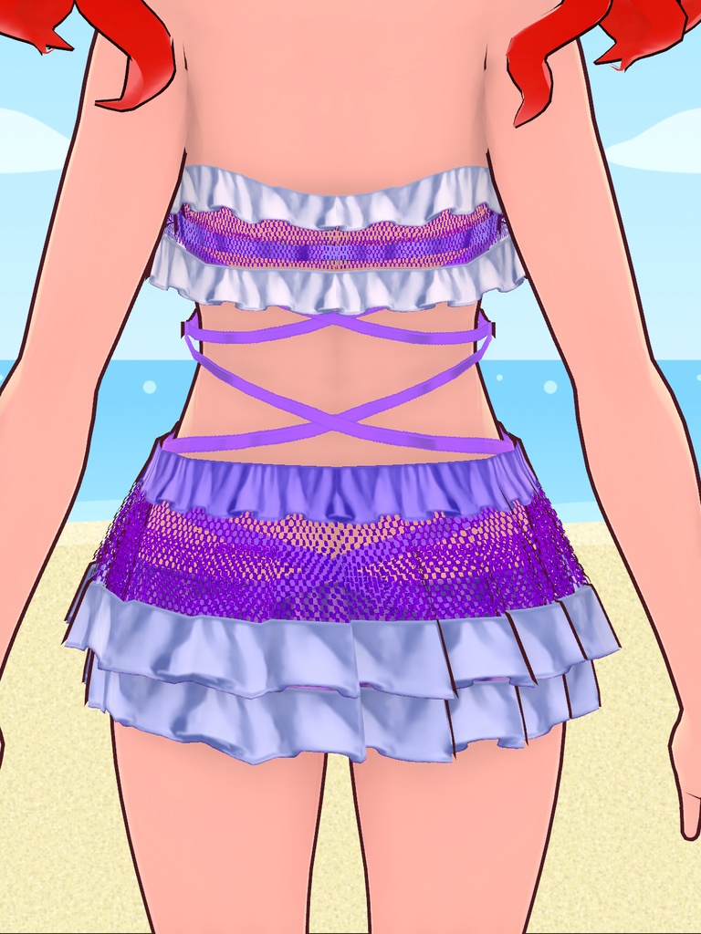 【VRoid Studio用衣装】パープル水着/【Outfit for VRoid Studio】Purple Swimwear