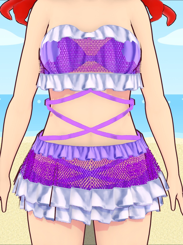 【VRoid Studio用衣装】パープル水着/【Outfit for VRoid Studio】Purple Swimwear