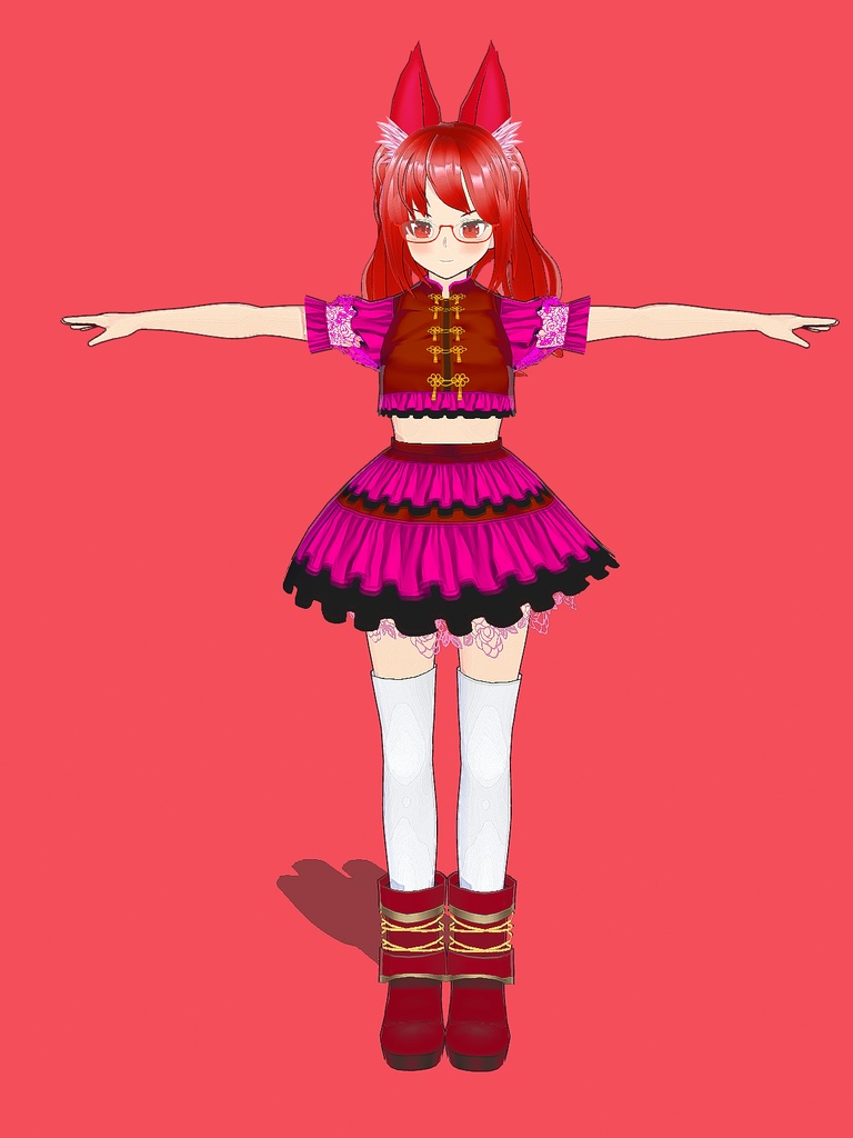 【VRoid Studio用衣装】チャイナスタイル風衣装セット/【Outfit for VRoid Studio】 China-style like dress set