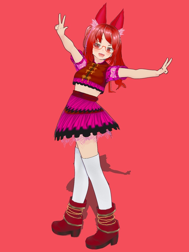 【VRoid Studio用衣装】チャイナスタイル風衣装セット/【Outfit for VRoid Studio】 China-style like dress set