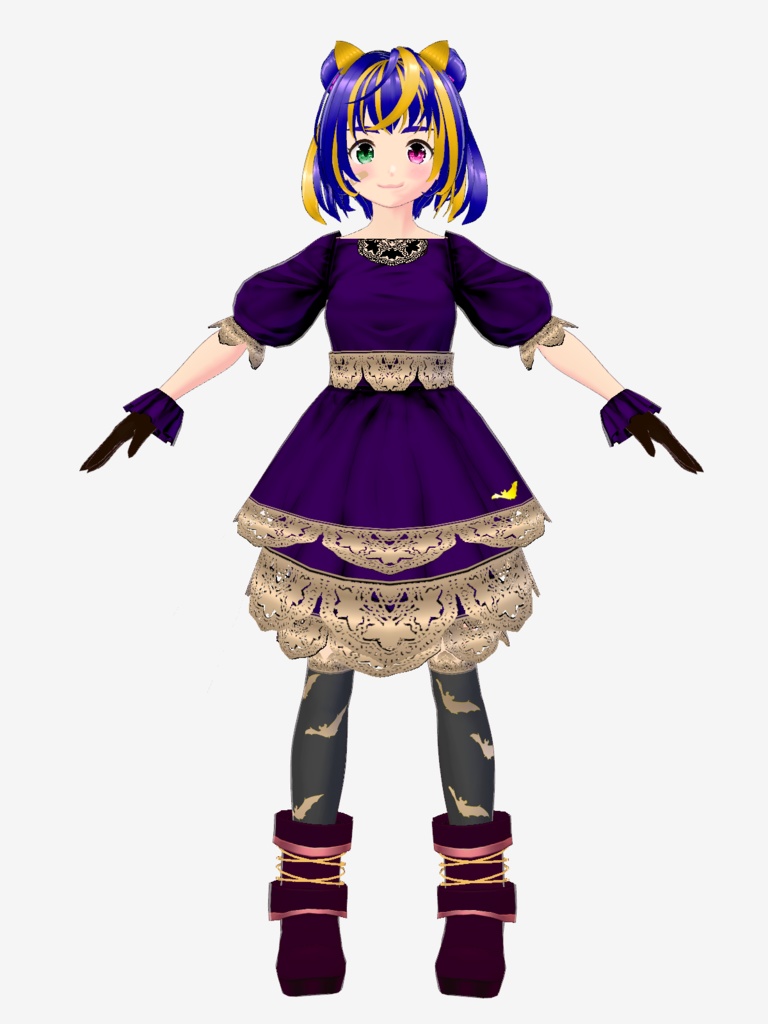 【VRoid Studio用衣装】ハロウィンドレスセット/【Outfit for VRoid Studio】Halloween dress set