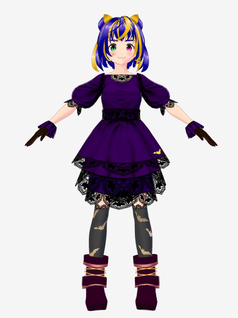 【VRoid Studio用衣装】ハロウィンドレスセット/【Outfit for VRoid Studio】Halloween dress set
