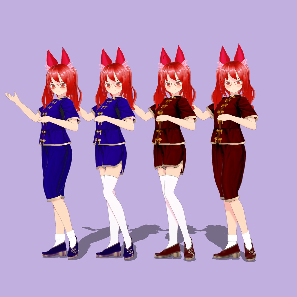 【VRoid Studio用衣装】中華風部屋着セット/【Outfit for VRoid Studio】China Style Room Wear Outfit