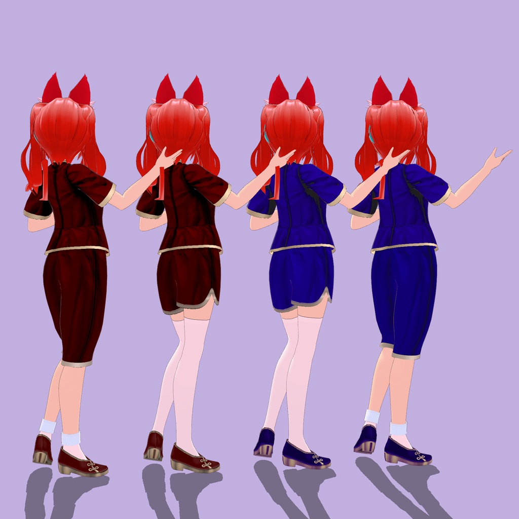 【VRoid Studio用衣装】中華風部屋着セット/【Outfit for VRoid Studio】China Style Room Wear Outfit