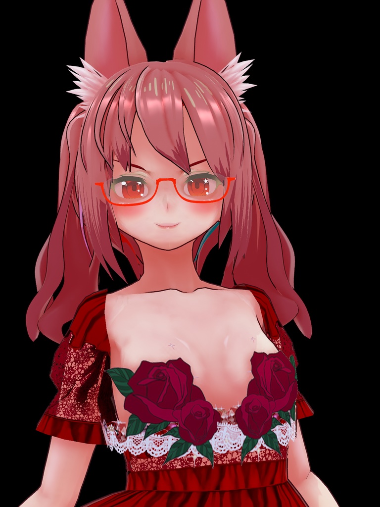 【VRoid Studio用衣装】薔薇ドレスセット/【Outfit for VRoid Studio】 Rose Dress set