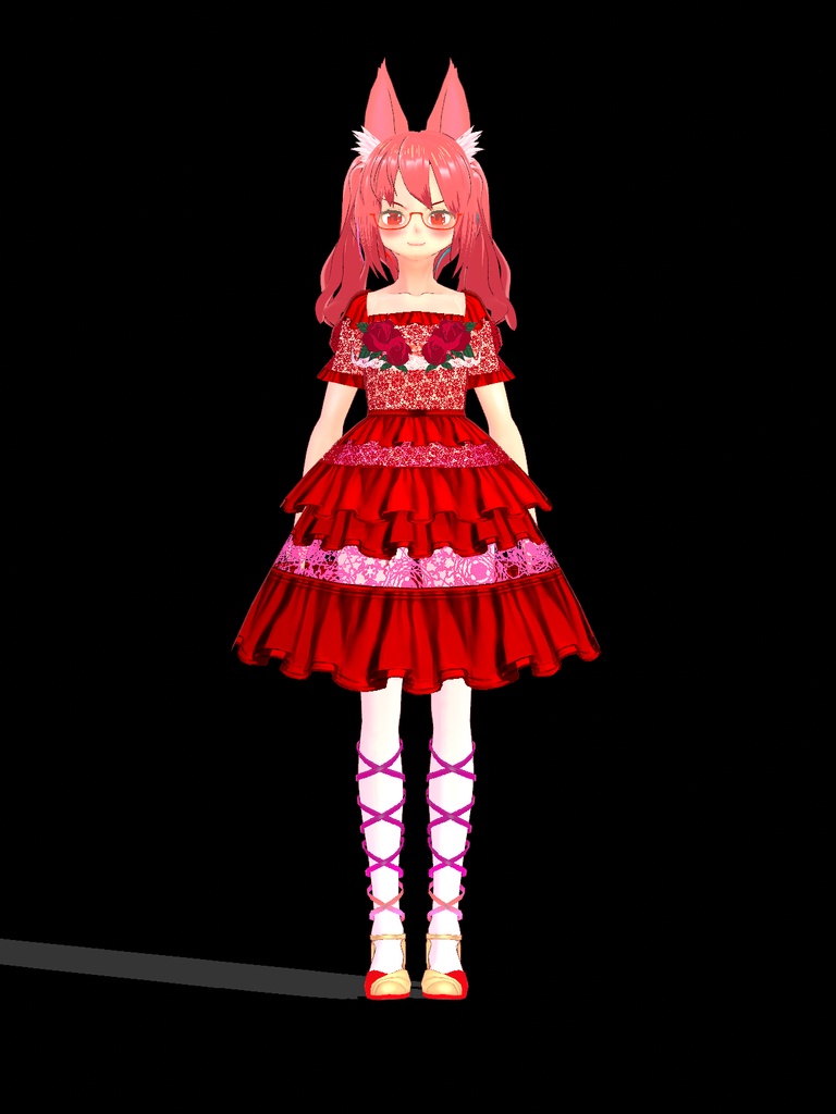 【VRoid Studio用衣装】薔薇ドレスセット/【Outfit for VRoid Studio】 Rose Dress set