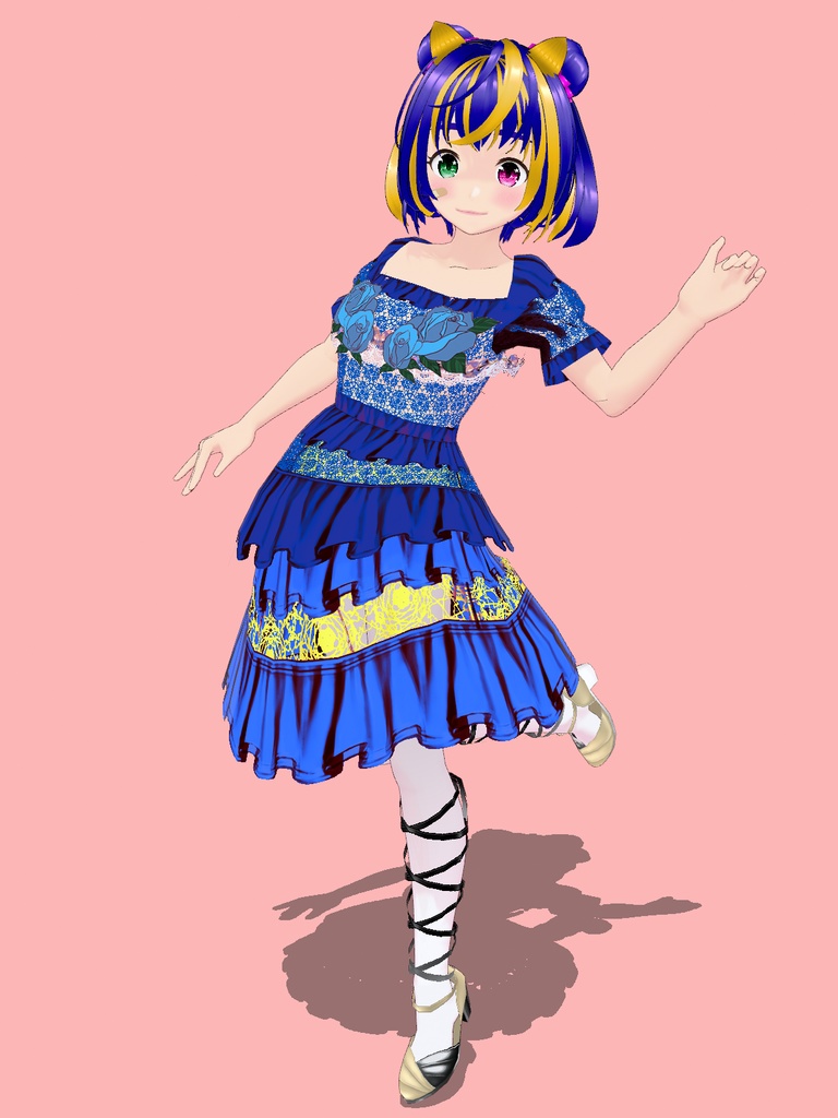 【VRoid Studio用衣装】薔薇ドレスセット/【Outfit for VRoid Studio】 Rose Dress set