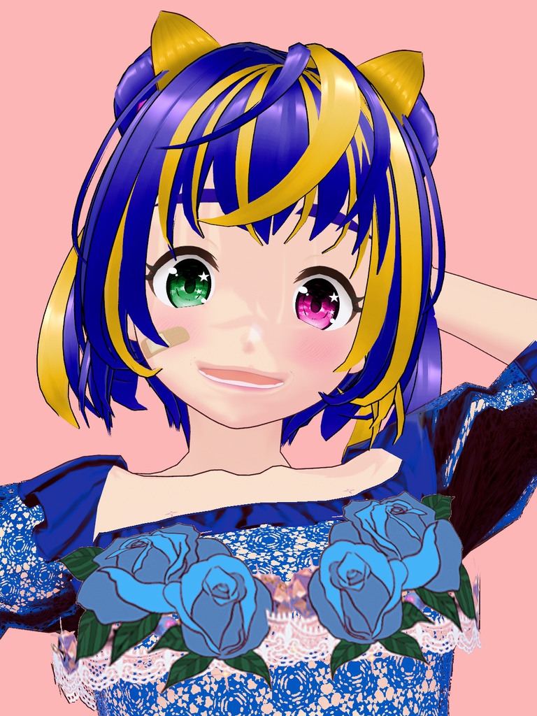 【VRoid Studio用衣装】薔薇ドレスセット/【Outfit for VRoid Studio】 Rose Dress set