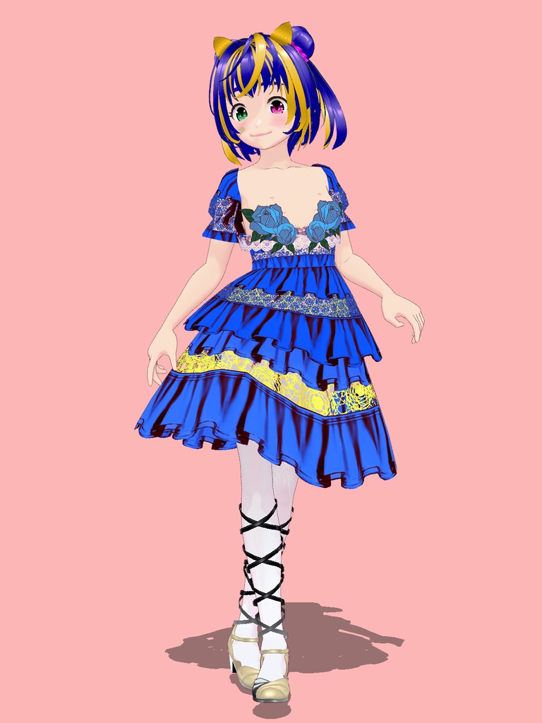 【VRoid Studio用衣装】薔薇ドレスセット/【Outfit for VRoid Studio】 Rose Dress set