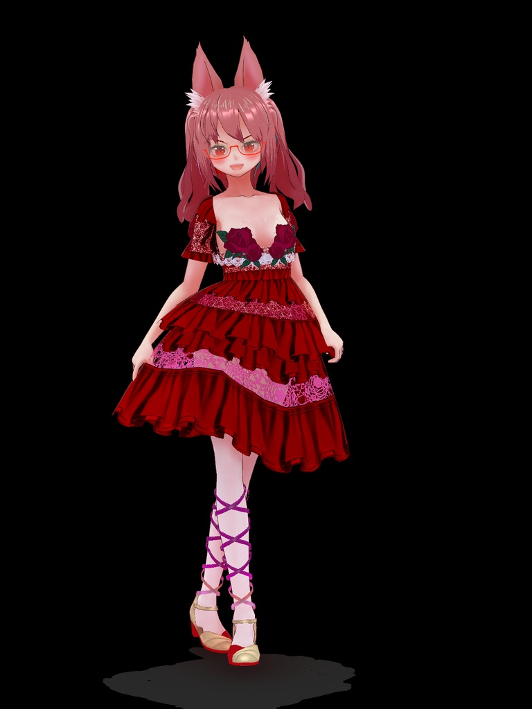 【VRoid Studio用衣装】薔薇ドレスセット/【Outfit for VRoid Studio】 Rose Dress set
