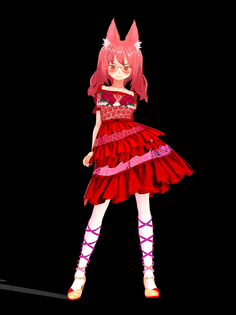 【VRoid Studio用衣装】薔薇ドレスセット/【Outfit for VRoid Studio】 Rose Dress set