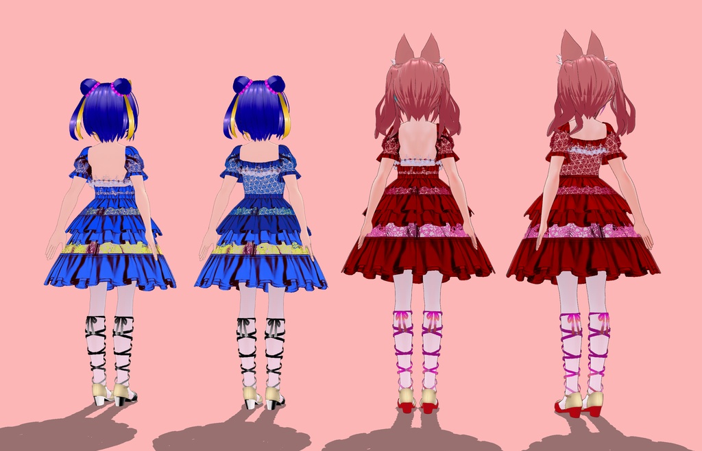 【VRoid Studio用衣装】薔薇ドレスセット/【Outfit for VRoid Studio】 Rose Dress set