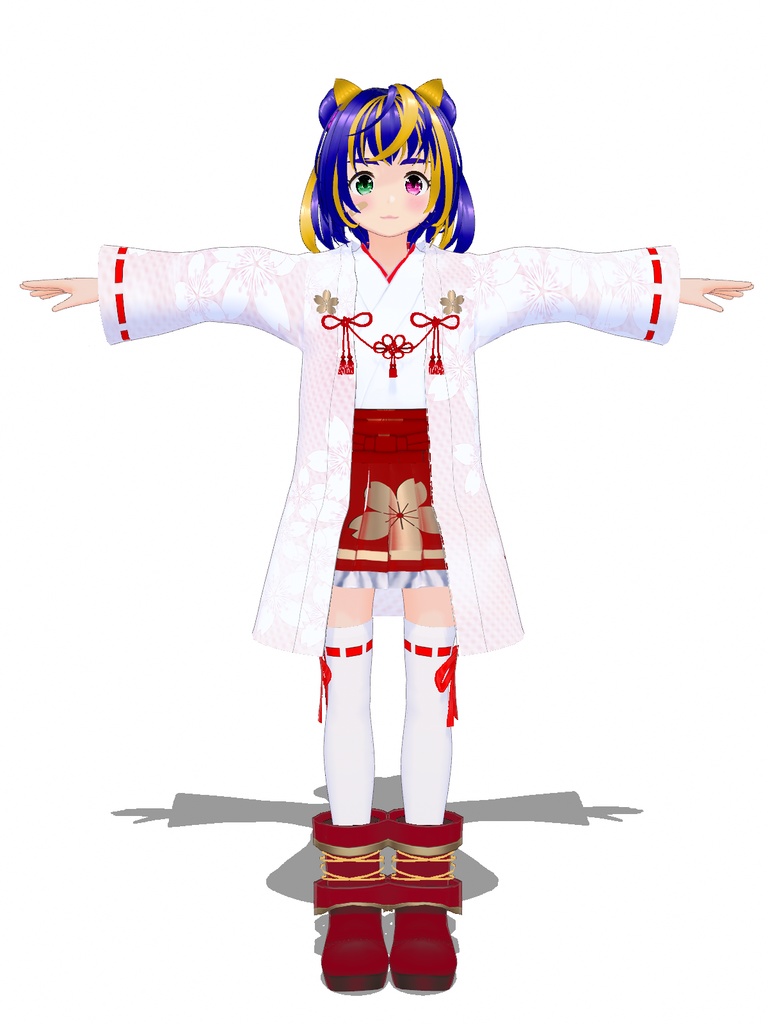 【VRoid Studio用衣装】巫女装束風衣装セット「さくら」2025バージョン/【Outfit for VRoid Studio】 Shrine Miko-style dress "Sakura" set Ver. 2025