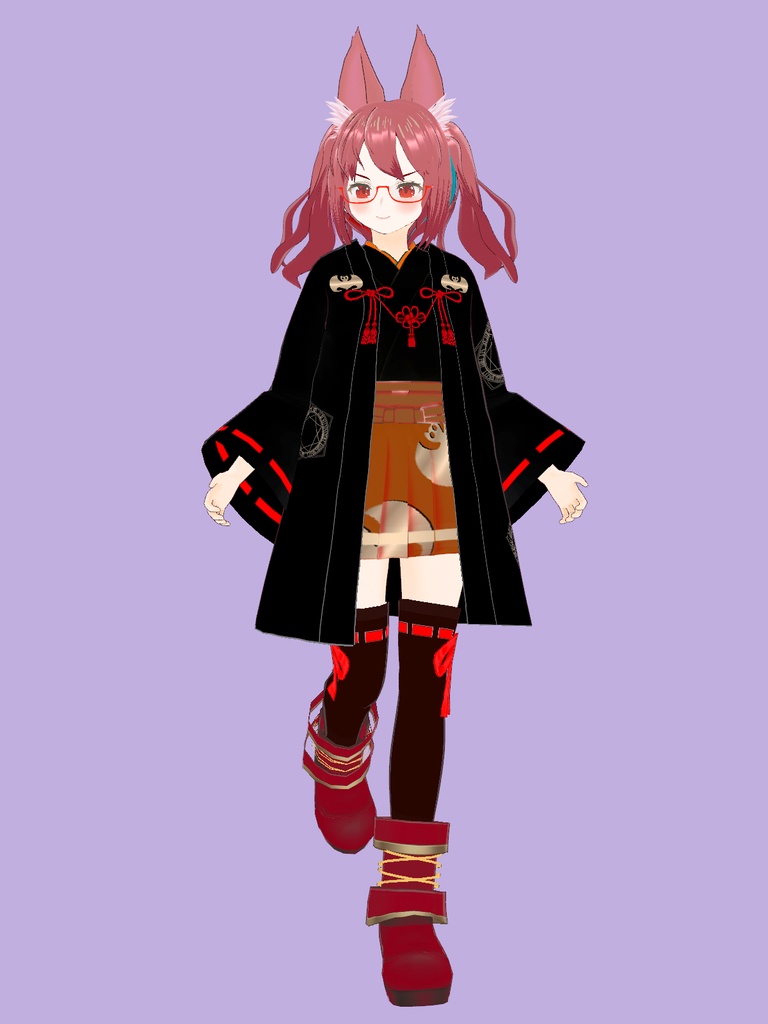 【VRoid Studio用衣装】巫女装束風衣装セット「ハロウィン」/【Outfit for VRoid Studio】 Shrine Miko-style dress Halloween set