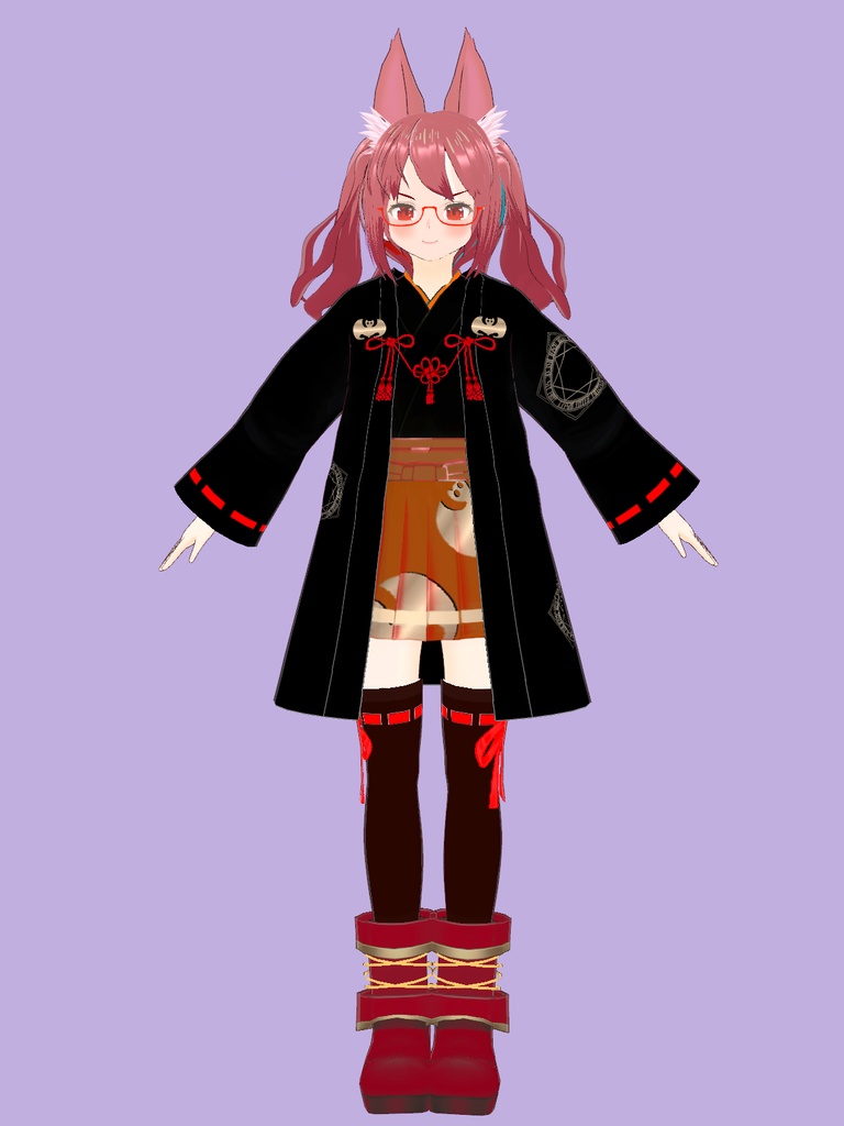 【VRoid Studio用衣装】巫女装束風衣装セット「ハロウィン」/【Outfit for VRoid Studio】 Shrine Miko-style dress Halloween set