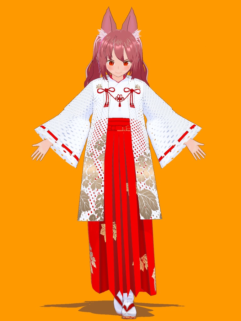 【VRoid Studio用衣装】巫女装束風衣装セット「桐」/【Outfit for VRoid Studio】 Shrine Miko-style dress "Kiri" set