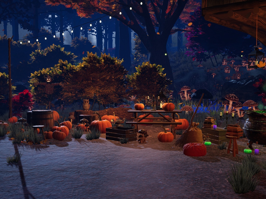 【VRChat PC】Halloween Treehouse Forest / ハロウィンのツリーハウスの森 / 할로윈 트리하우스 숲
