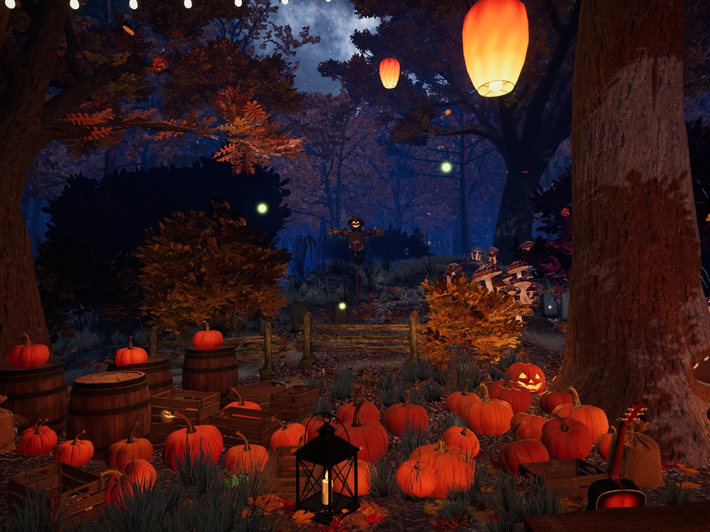 【VRChat PC】Halloween Treehouse Forest / ハロウィンのツリーハウスの森 / 할로윈 트리하우스 숲