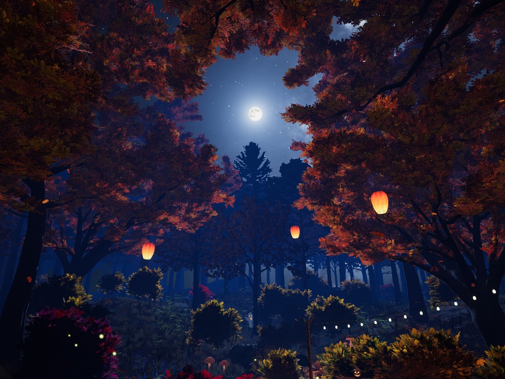 【VRChat PC】Halloween Treehouse Forest / ハロウィンのツリーハウスの森 / 할로윈 트리하우스 숲