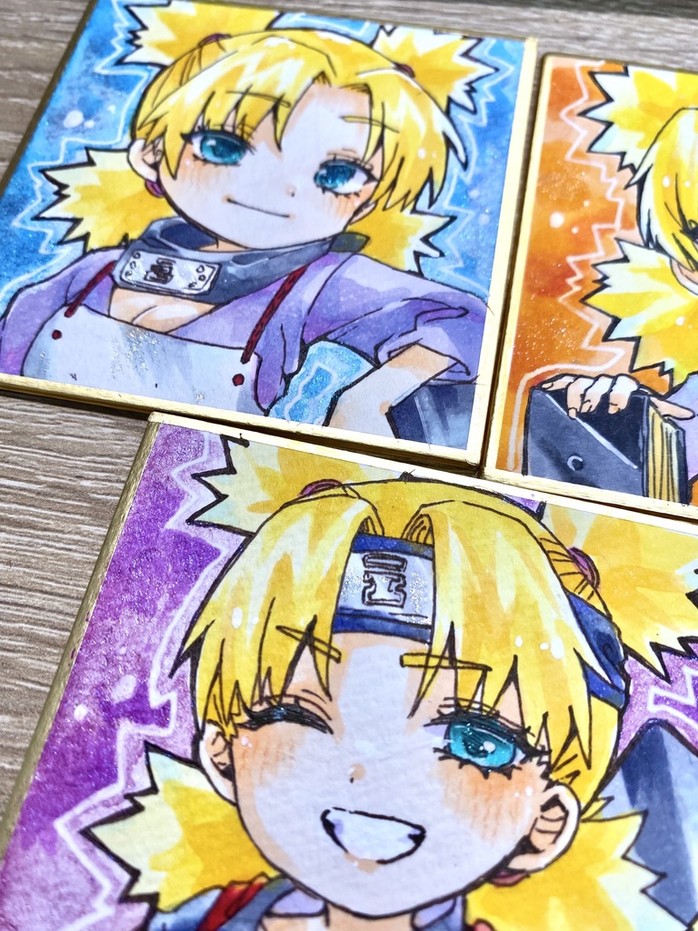 【新作】テマリさん豆色紙原画3種類