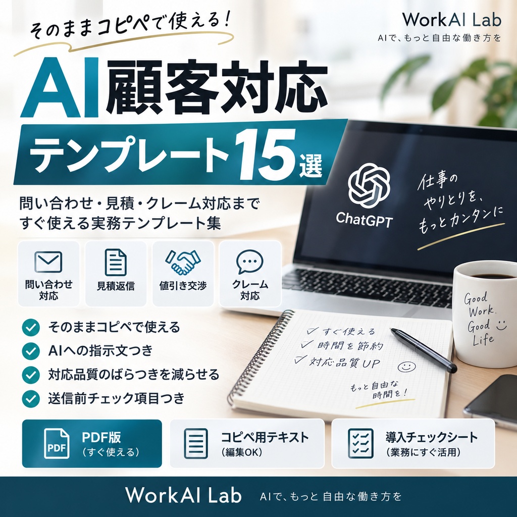 AI顧客対応テンプレート15選｜問い合わせ・見積・クレーム対応