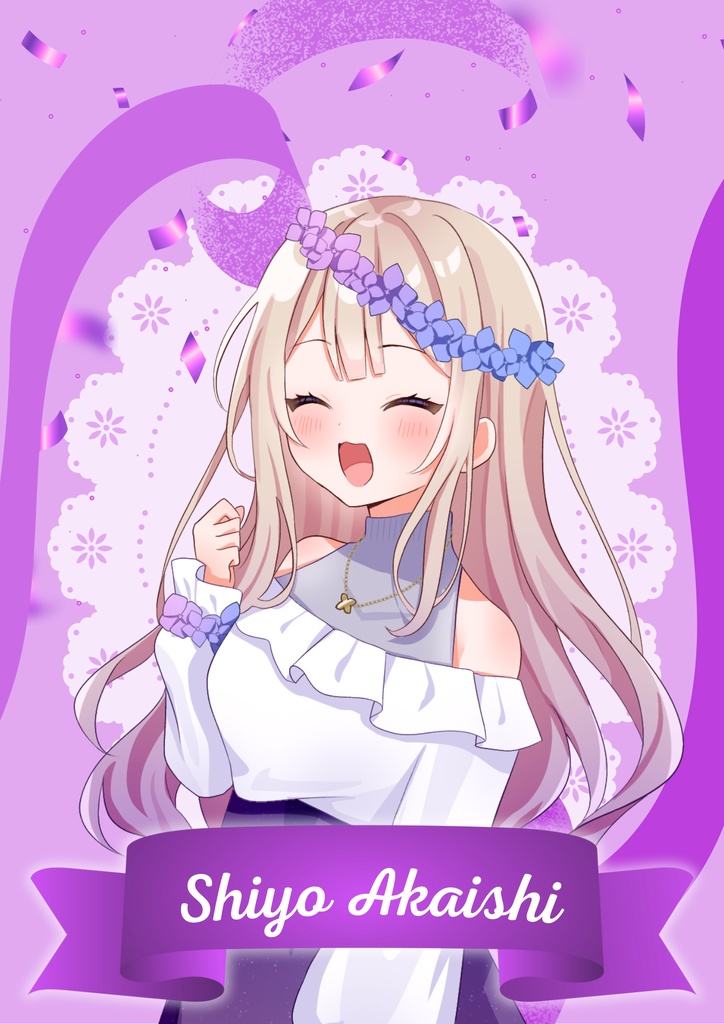 紫色のブロマイド素材(背景&レイヤー)