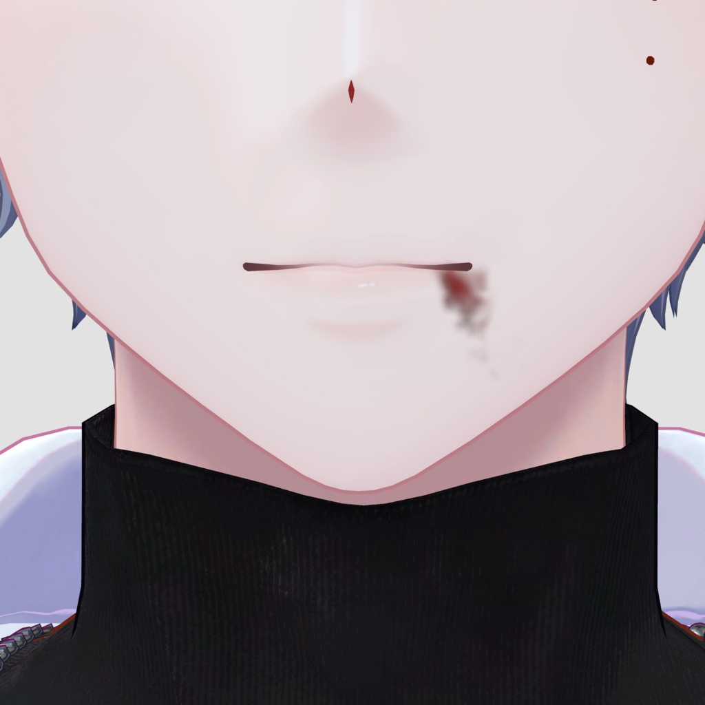 【3アバター対応】Blood left behind (口元の血テクスチャ)