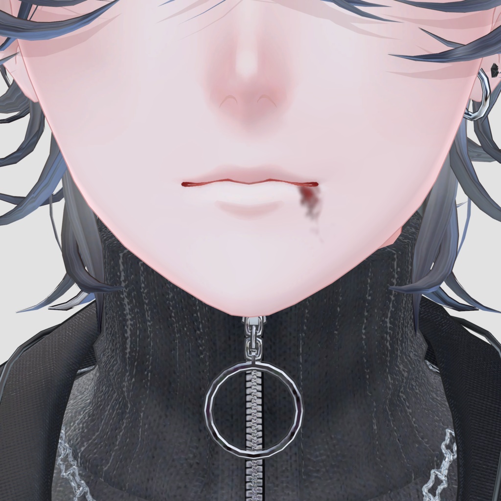 【3アバター対応】Blood left behind (口元の血テクスチャ)