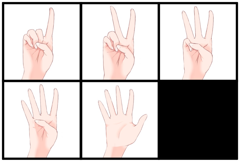 指で12345 ,5種類