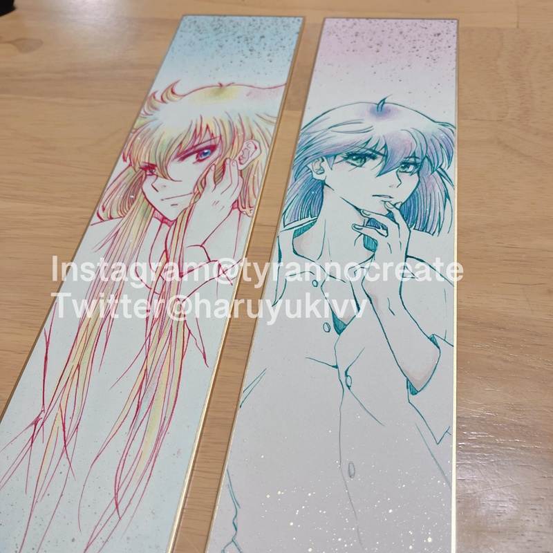 【創作】手描きオリジナルイラスト色紙