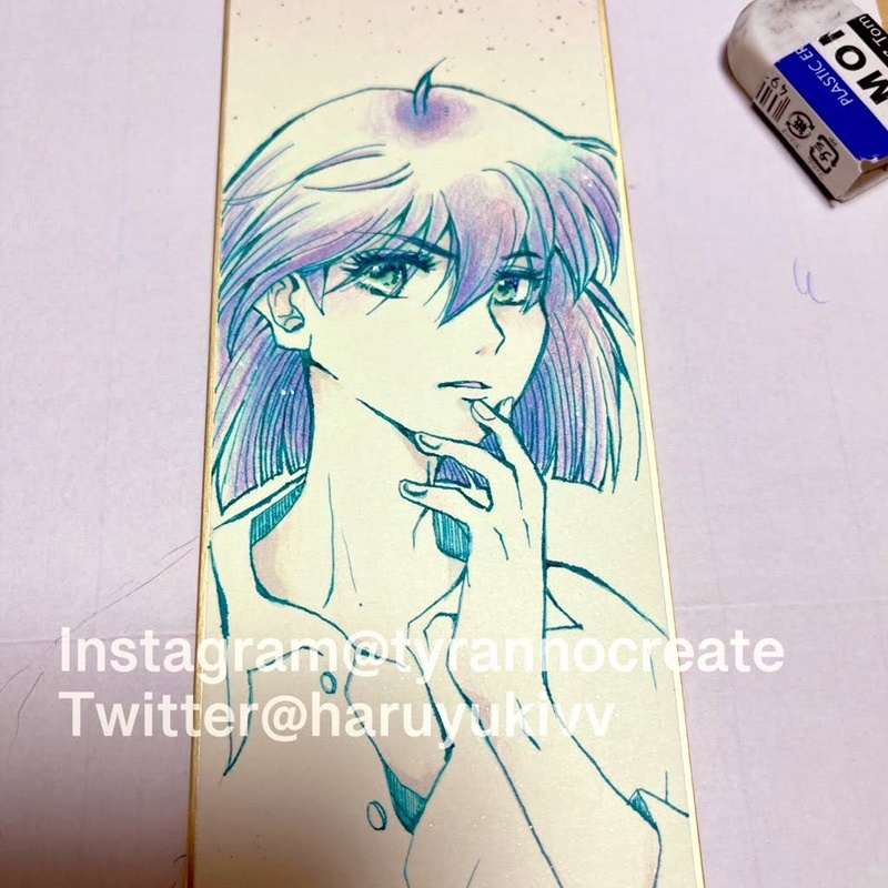 【創作】手描きオリジナルイラスト色紙