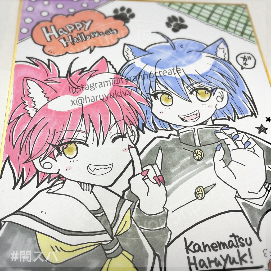 【色紙】創作オリジナル手描きイラスト色紙