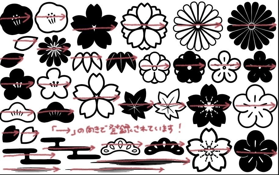 【Illustrator用】和風花柄ブラシセット